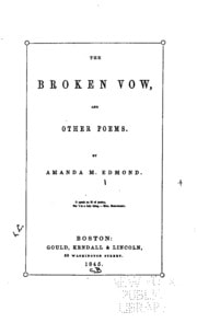 Cover of The Broken Vow, and Other Poems