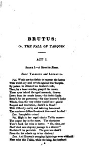Cover of Brutus; or, The fall of Tarquin, an historical tragedy: An Historical Tragedy, in Five Acts