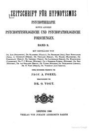 Cover of Zeitschrift für Hypnotismus, Psychotherapie sowie andere psychophysiologische und psychopathologische Forschungen