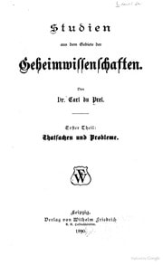Cover of Studien aus dem Gebiete der Geheimwissenschaften