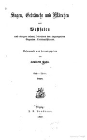 Cover of Sagen, Gebräuche und Märchen aus Westfalen und einigen andern, besonders den angrenzenden Gegenden Norddeutschlands