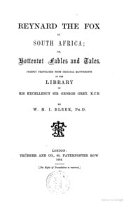 Cover of Reynard the Fox in South Africa or Hottentot fables and tales