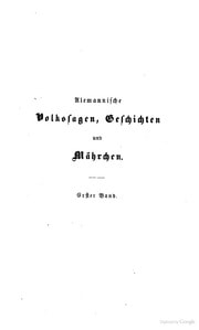 Cover of Alemannische Volkssagen, Geschichten und Mährchen