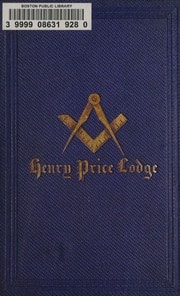 Cover of By-laws of Henry Price Lodge, Charlestown