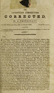 Cover of The Christian Corrector corrected