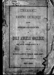 Cover of Annual catalogue of the officers and students of Holy Angles' College, Vancouver, Clarke County, W. T., for the scholastic year 1886-1887 [microform] :