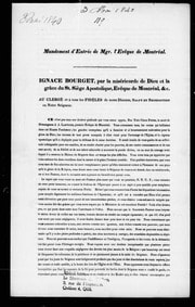Cover of Mandement d'entrée de Mgr. l'évêque de Montréal [microforme] Ignace Bourget, par la miséricorde de Dieu ... ce n'est pas sans douleur profonde que vous aurez appris ... la mort de Monseigneur J.J. Lartigue