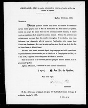 Cover of Circulaire à MM. les curés, missionnaires, vicaires et autres prêtres du diocèse de Québec [microforme]