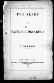 Cover of The Sleep of the faithful departed [microform]