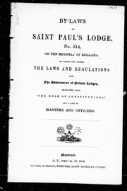Cover of By-laws of Saint Paul's Lodge, No. 514, on the registry of England [microform]