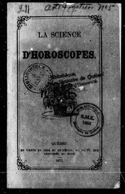 Cover of La Science d'horoscopes [microforme]