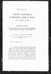Cover of Lettre pastorale de Monseigneur l'évêque de Nicolet pour divers objets [microforme]