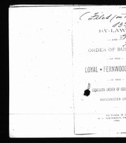 Cover of By-laws and order of business of the Loyal Fernwood Lodge of the Canadian Order of Odd-Fellows, Manchester Unity [microform]
