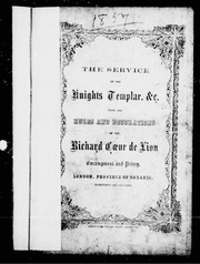 Cover of The service of the Knights Templar, &c. [microform]