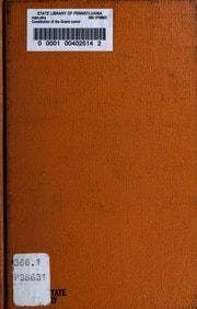 Cover of Constitution of the Grand commandery Knights Templar of Pennsylvania, to which is appended the constitution, rules and edicts of the Grand encampment of Knights Templar of America
