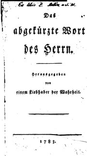 Cover of Das abgekürzte Wort des Herrn