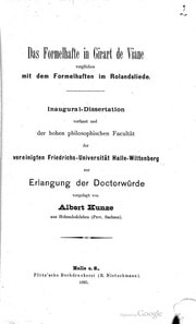 Cover of Das Formelhafte in Girart de Viane verglichen mit dem Formelhaften im Rolandsliede