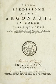 Cover of Della spedizione degli argonauti in Colco