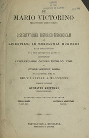 Cover of De Mario Victorino philosopho Christiano