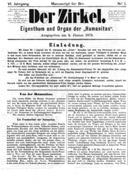 Cover of Der Zirkel 6 (1876)