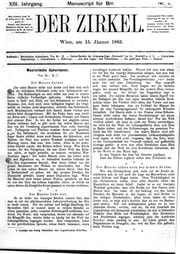 Cover of Der Zirkel 13 (1883)