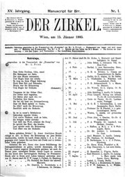 Cover of Der Zirkel 15 (1885)