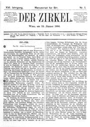 Cover of Der Zirkel 16 (1886)