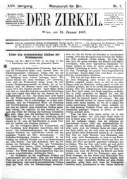 Cover of Der Zirkel 17 (1887)