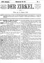 Cover of Der Zirkel 18 (1888)