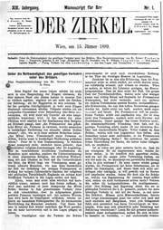 Cover of Der Zirkel 19 (1889)