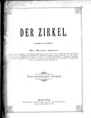 Cover of Der Zirkel 22 (1892)