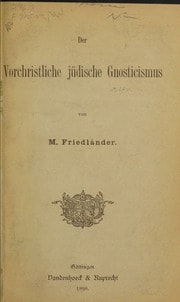 Cover of Der Vorchristliche jüdische Gnosticismus