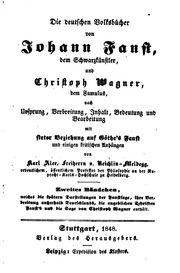 Cover of Die deutschen Volksbücher von Johann Faust, dem Schwarzkünstler und Christoph Wagner, dem Famulus