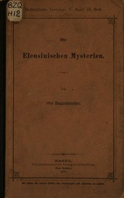 Cover of Die Eleusinischen mysterien