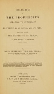 Cover of Discourses on the prophecies relating to Antichrist in the writings of Daniel and St. Paul