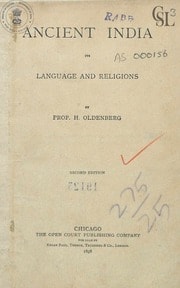 Cover of Ancient india its language and religions