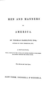 Cover of Men and Manners In America