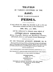 Cover of Travels in various countries of the East