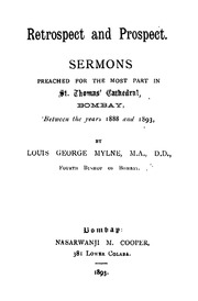 Cover of Retrospect and prospect sermons