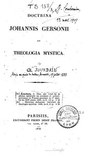 Cover of Doctrina Johannis Gersonii de theologia mystica