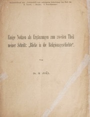 Cover of Einige Notizen als Ergänzungen zum zweiten Theil meiner Schrift "Blicke in die Religionsgeschichte"