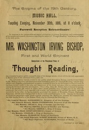 Cover of The enigma of the 19th century, Music Hall ... November 30th, 1886 ... farewell reception extraordinaire