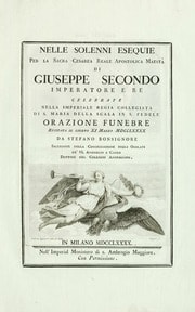 Cover of Nelle solenni esequie per la sacra cesarea reale apostolica maestà di Giuseppe Secondo, imperatore e re
