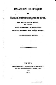 Cover of Examen critique du roman de Berthe aux grands pieds