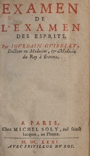 Cover of Examen de l'Examen des esprits