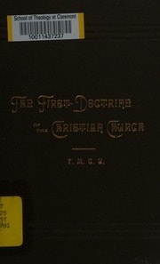 Cover of The First doctrine of the Christian church