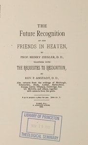 Cover of The future recognition of our friends in heaven