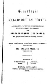 Cover of Genealogie der malabarishen [!] götter