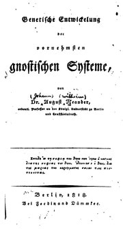 Cover of Genetische Entwickelung der vornehmsten gnostischen Systeme