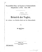 Cover of Heinrich der Vogler, der Verfasser von Dietrichs Flucht und der Rabenschlacht